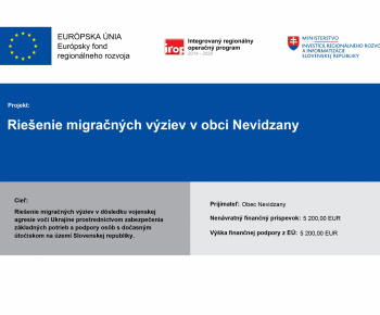 Aktuality / Riešenie migračných výziev v obci Nevidzany - foto
