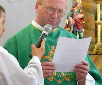 Privítanie pána farára Pavla Kobidu