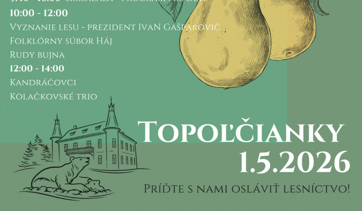 DEŇ STROMU - 1.mája 2026 v parku Topoľčianky.